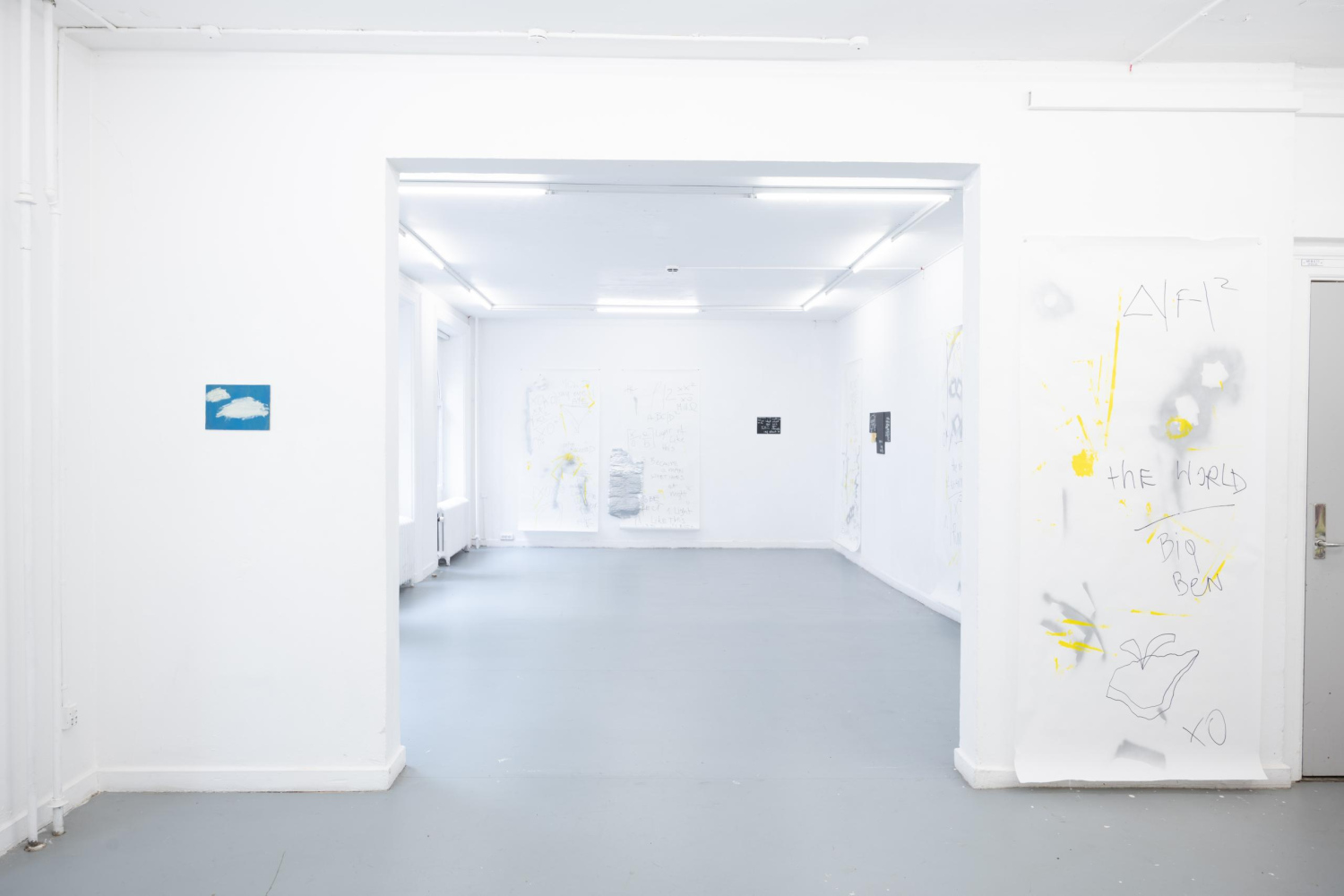 Installation by Kaja Krakowian with painting to the left by Fanny FermelinPhotographed by Luis Maria Sulzmann
